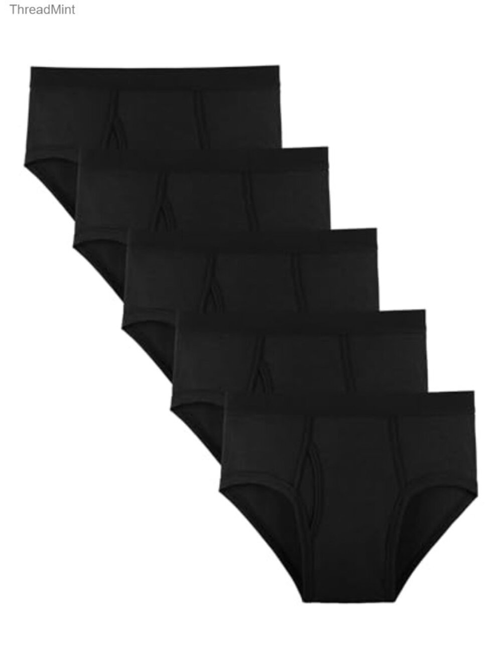 Men's Cotton Stretch Briefs 5-Pack Mid Rise Full Cut Open Fly Underwear